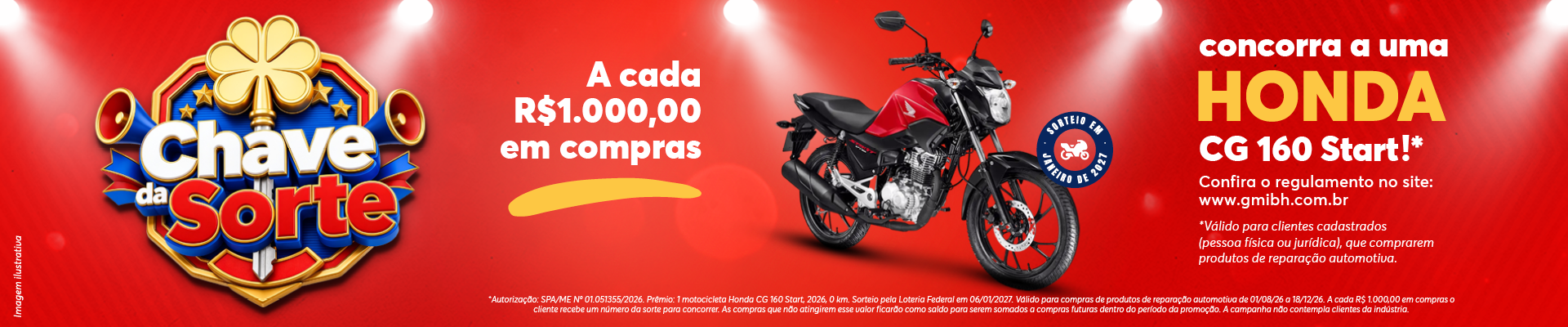 Banner - Chaves da Sorte - Automotivo - honda cg