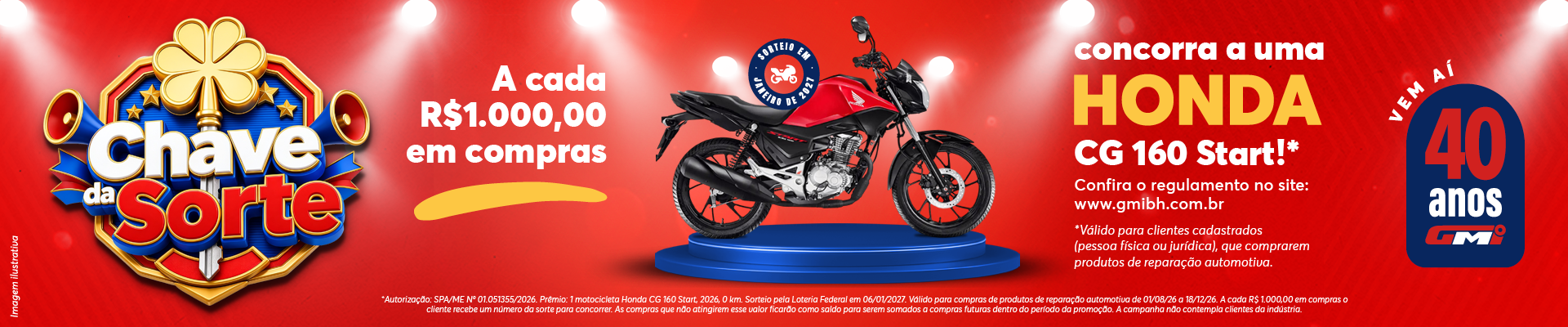 Banner - Chaves da Sorte - Automotivo - honda cg